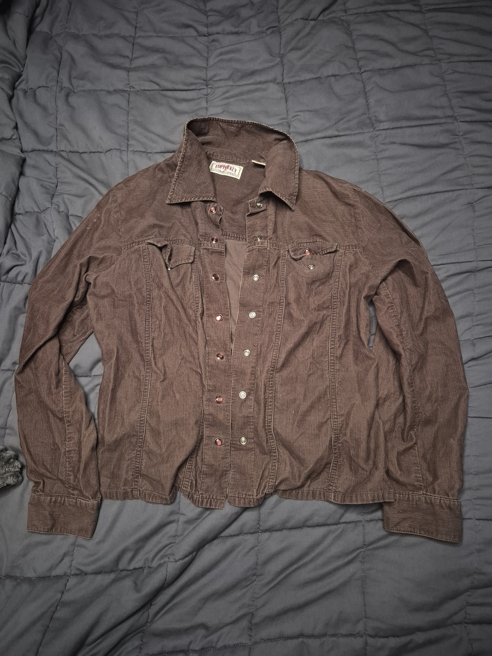 Copper Key Brown Corduroy Button-Front Shirt Jacket